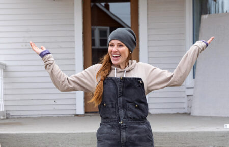 As seen on D+ Risky Business, Mina Starsiak Hawk poses for a portrait in front of the historic Sander’s House.