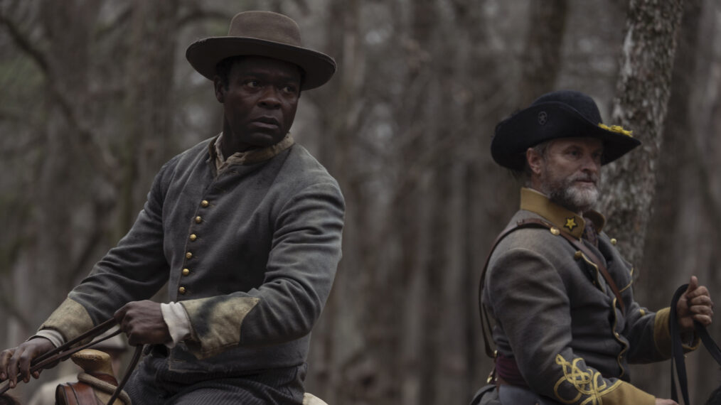 David Oyelowo as Bass Reeves and Shea Whigham as George Reeves in 'Lawmen: Bass Reeves' on Paramount+