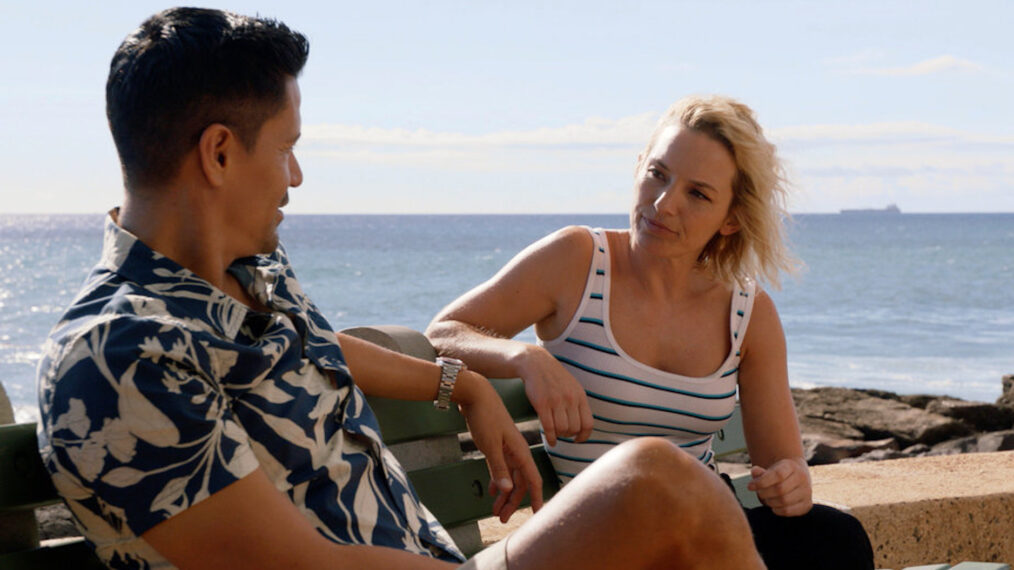 Jay Hernandez and Perdita Weeks in 'Magnum P.I.'