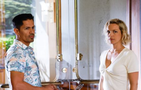 Jay Hernandez and Perdita Weeks in 'Magnum P.I.'