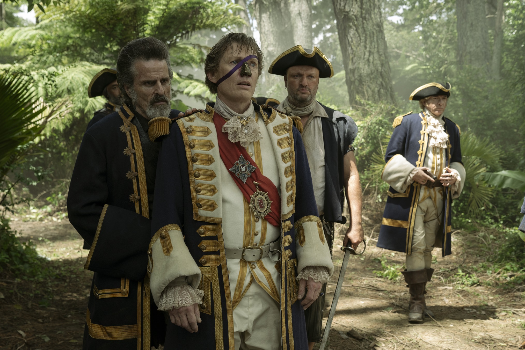 Con O'Neill, Erroll Shand, Matthew Maher, and Rhys Darby in 'Our Flag Means Death' Season 2 finale