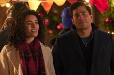 Kathryn Davis and Olivier Renaud in 'Planes, Trains, and Christmas Trees'