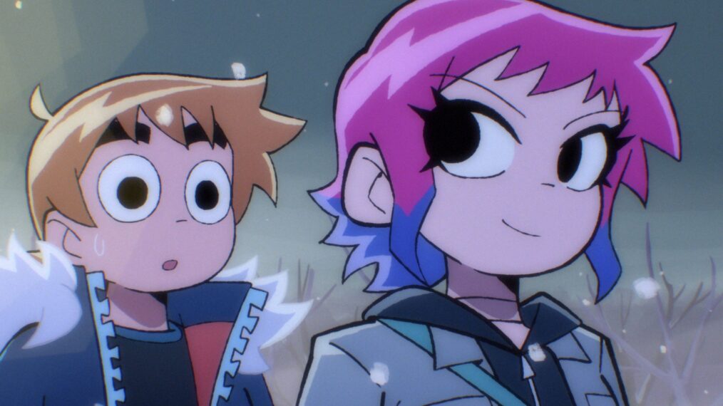 Michael Cera and Mary Elizabeth Winstead voice Scott Pilgrim and Ramona Flowers in 'Scott Pilgrim Takes Off' 