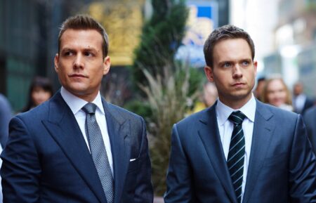 Gabriel Macht and Patrick J. Adams in 'Suits' Season 4