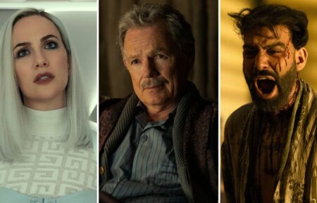 Kate Siegel, Bruce Greenwood, and Rahul Kohli in 'The Fall of the House of Usher'