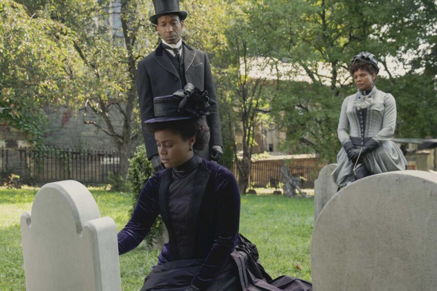 Denée Benton as Peggy Scott and Audra McDonald as Dorothy Scott in 'The Gilded Age' Season 2 premiere