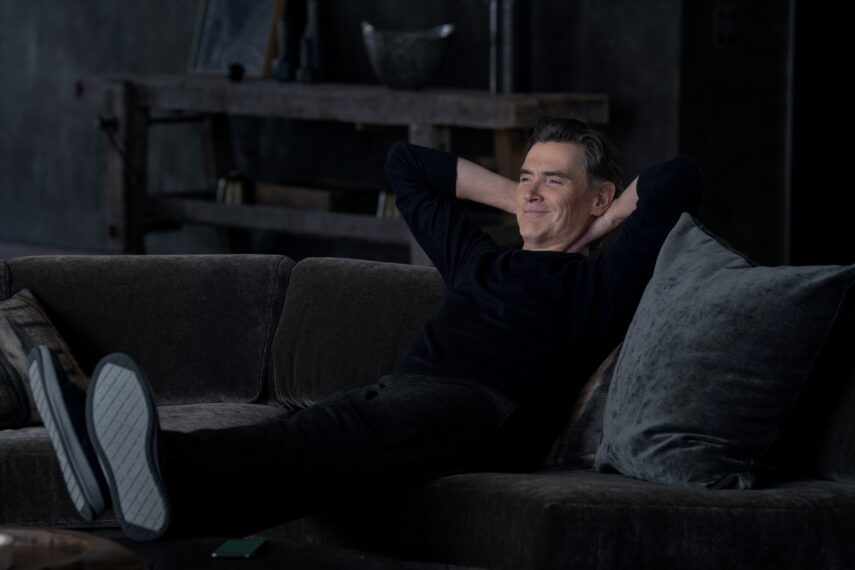 Billy Crudup with his feet up in The Morning Show