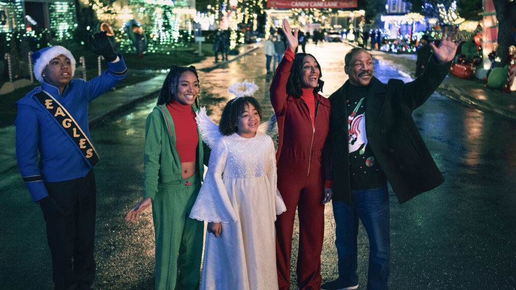 Thaddeus J. Mixson, Genneya Walton, Madison Thomas, Tracee Ellis Ross, Eddie Murphy in „Candy Cane Lane“