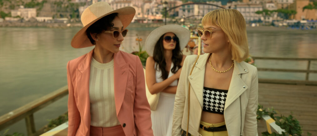 Anna (Lauren Patten), Leila (Pardis Saremi), and Imogene Scott (Violett Beane) in Hulu's 'Death and Other Details'