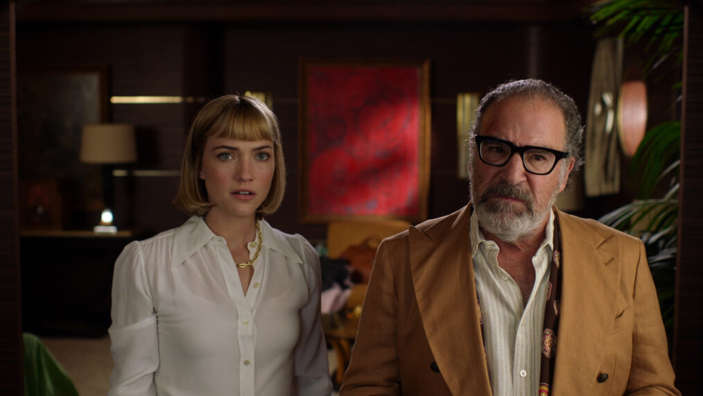 Imogene Scott (Violett Beane) and Rufus Cotesworth (Mandy Patinkin) in Hulu's 'Death and Other Details'