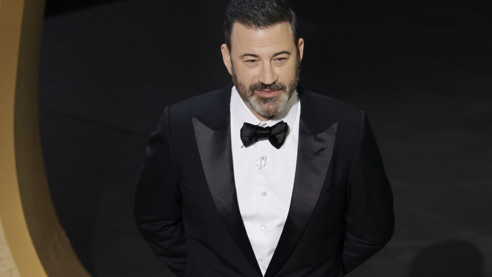 Host Jimmy Kimmel speaks onstage during the 95th Annual Academy Awards at Dolby Theatre on March 12, 2023 in Hollywood