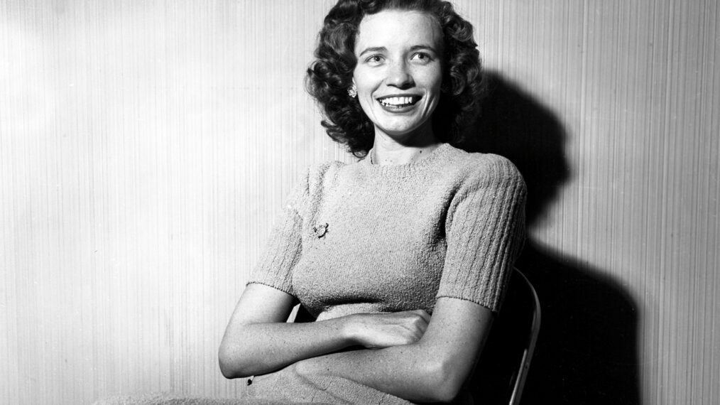 Country singer songwriter June Carter Cash sits backstage at the Grand Ole Opry circa 1951 in Nashville, Tennessee