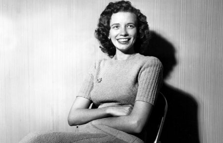 Country singer songwriter June Carter Cash sits backstage at the Grand Ole Opry circa 1951 in Nashville, Tennessee