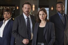 Insp. Vivienne Holness (Karen Robinson ), Det Sgt. Henry Graff (Aden Young), Det Sgt. Frankie Bateman (Kathleen Munroe), and Crown Attorney Theo Forrester (K.C. Collins)