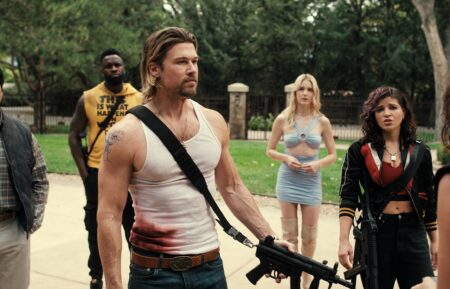 Eugene Kim as Paul Yung, Terrence Terrell as Trunk, Nick Zano as Chad McKnight, Alyson Gorske as Lana, Paola Lázaro as Angela Gomez in episode 106 of Obliterated