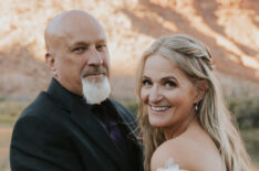 Christine Brown, former talent of TLC’s Sister Wives, on her wedding day to David Woolley in Moab, Utah.