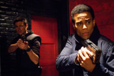 Karl Urban as John Kennex and Michael Ealy as Dorian in 'Almost Human'