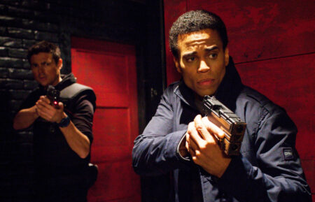 Karl Urban as John Kennex and Michael Ealy as Dorian in 'Almost Human'