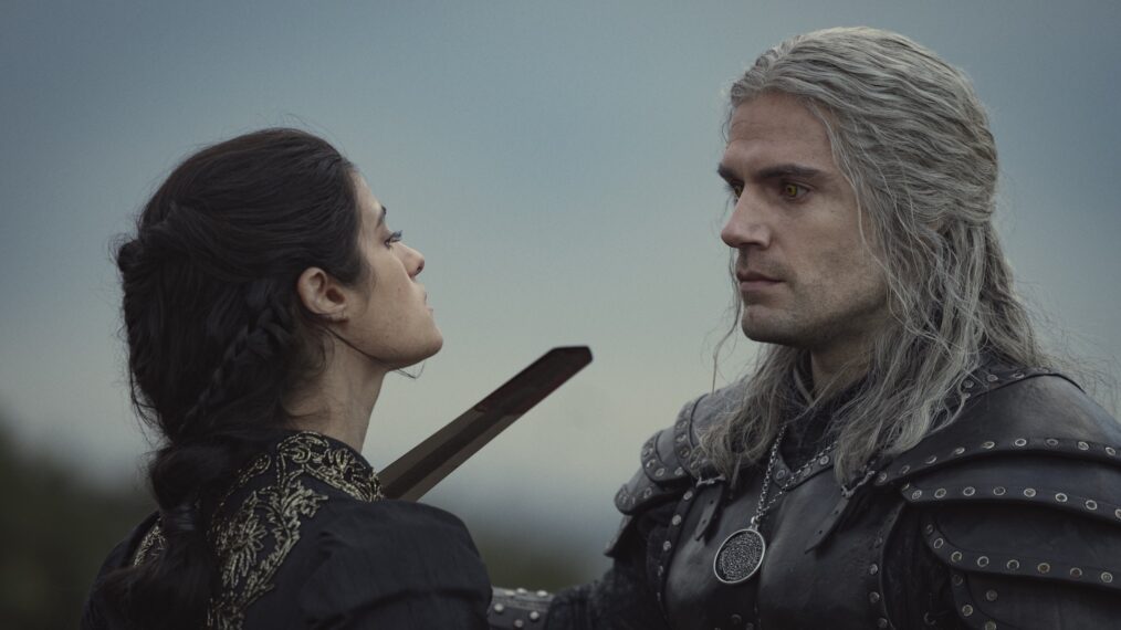 Anya Chalotra and Henry Cavill in The Witcher