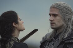 Anya Chalotra and Henry Cavill in The Witcher