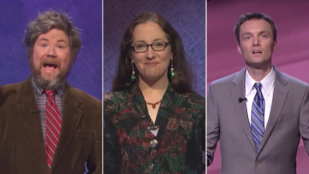 Austin Rogers, Jennifer Quail and Russ Schumacher on Jeopardy!