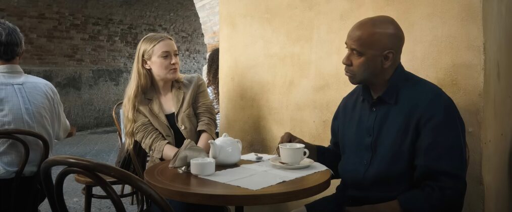 THE EQUALIZER 3, from left: Dakota Fanning, Denzel Washington, 2023