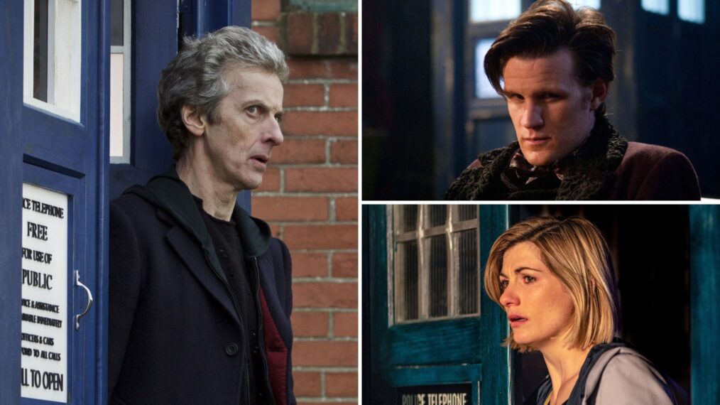 Peter Capaldi, Matt Smith, and Jodie Whittaker in 'Doctor Who'
