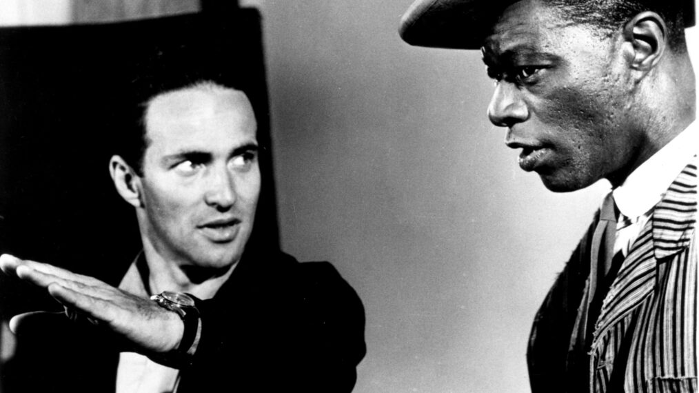 Elliot Silverstein and Nat 'King' Cole, on-set of 'Cat Ballou'