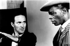 Elliot Silverstein and Nat 'King' Cole, on-set of 'Cat Ballou'