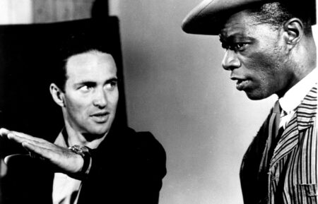 Elliot Silverstein and Nat 'King' Cole, on-set of 'Cat Ballou'