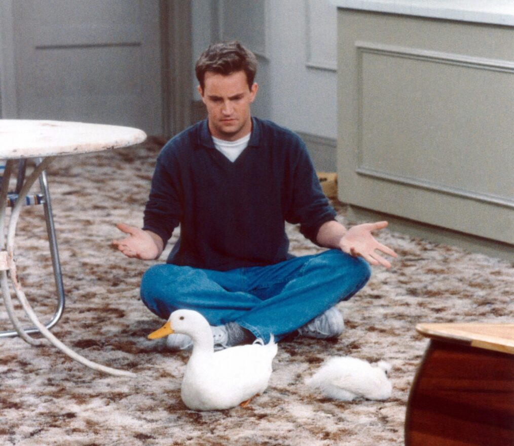 Matthew Perry as Chandler Bing in 'Friends' - Season 4 Episode 5, 'The One With Joey's New Girlfriend' (aired Oct. 30, 1997).