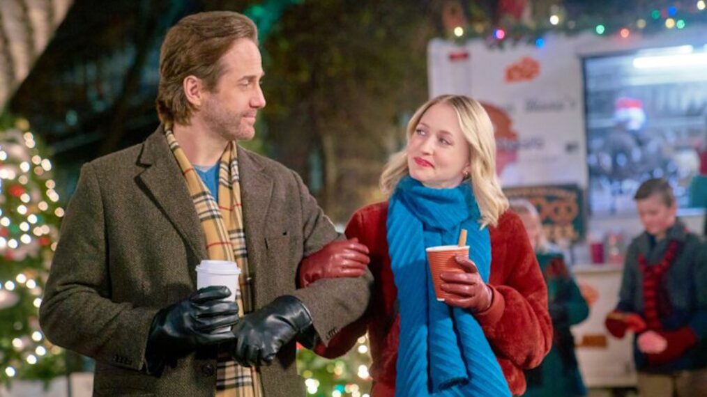 Niall Matter and Emily Tennant in Hallmark's 'Holiday Hotline'