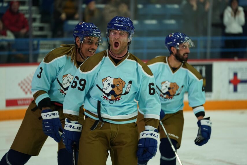 SHORESY, from left: Jonathan Diaby, Jared Keeso, Andrew Antsanen, Hockey Brings People Together', (Season 1, ep. 105, aired May 27, 2022)