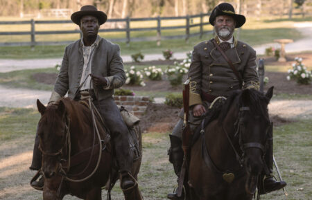 David Oyelowo as Bass Reeves and Shea Whigham as George Reeves in 'Lawmen: Bass Reeves' - Season 1, Episode 1