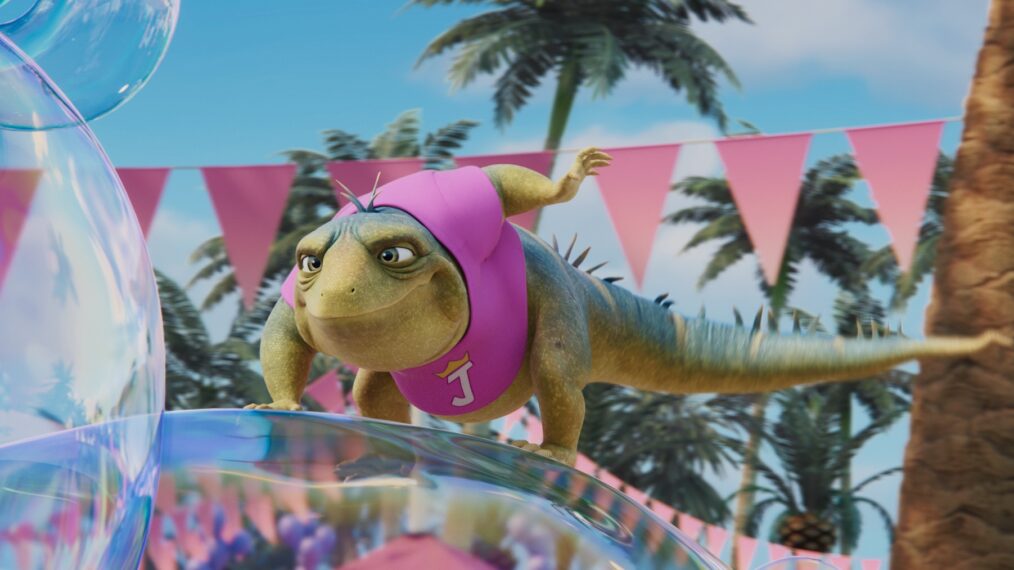 Leo the lizard (voiced by Adam Sandlar) in Netflix's animated film 'Leo'