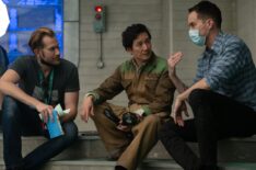 Ke Huy Quan with 'Loki' directors Aaron Moorhead and Justin Benson