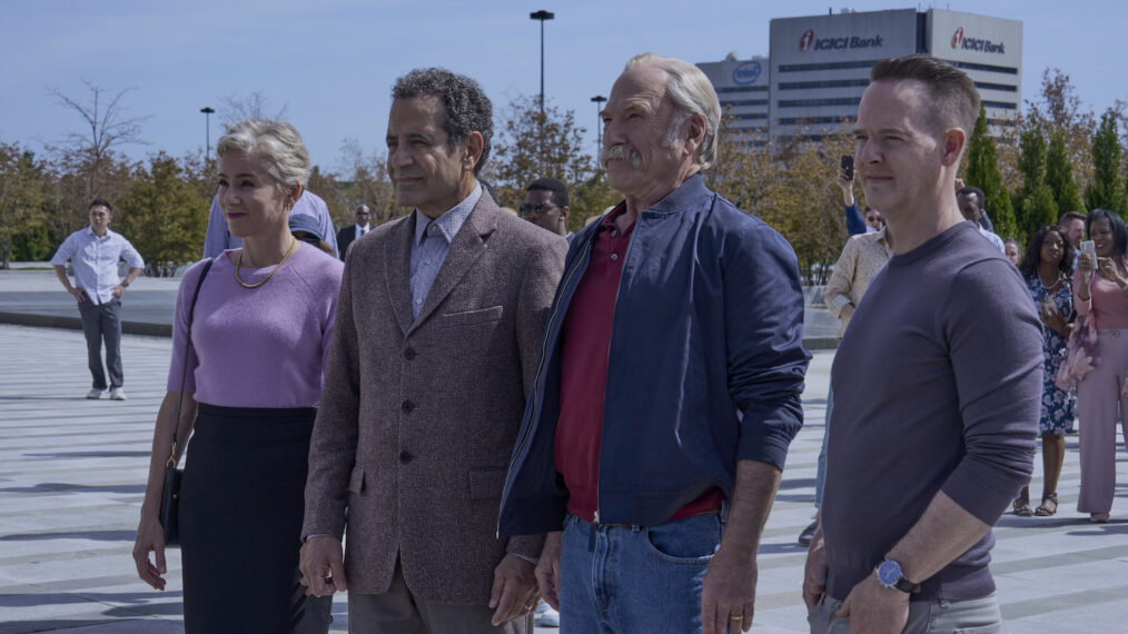Traylor Howard, Tony Shalhoub, Ted Levine, and Jason Gray-Stanford in 'Mr. Monk's Last Case: A Monk Movie'