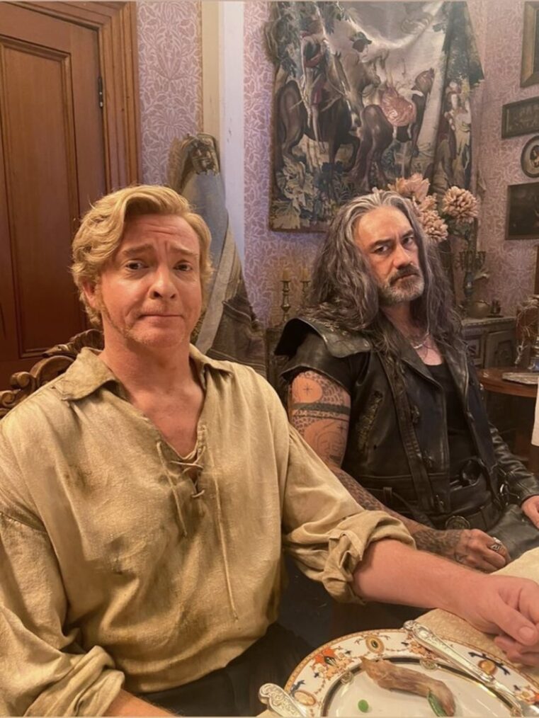Rhys Darby and Taika Waititi behind the scenes of 'Our Flag Means Death' Season 2