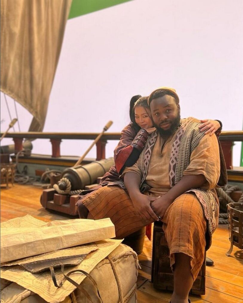 Ruibo Qian and Samson Kayo behind the scenes of 'Our Flag Means Death' Season 2
