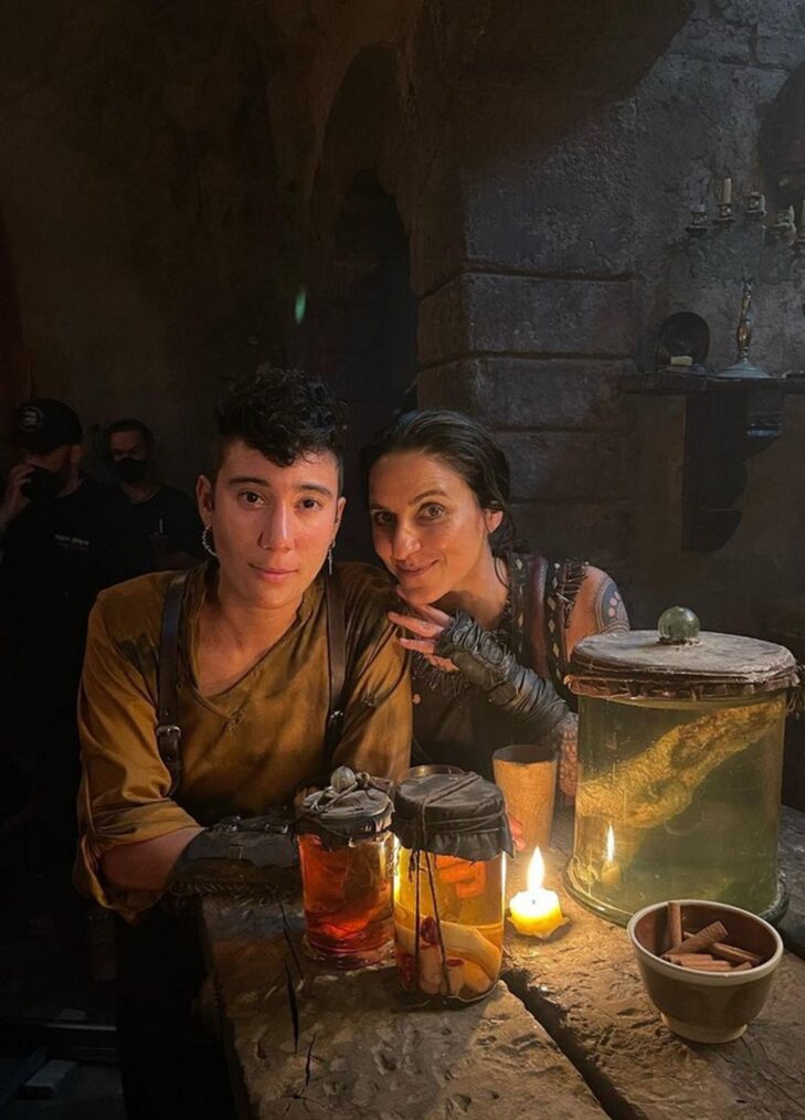 Vico Ortiz and Madeleine Sami behind the scenes of 'Our Flag Means Death' Season 2