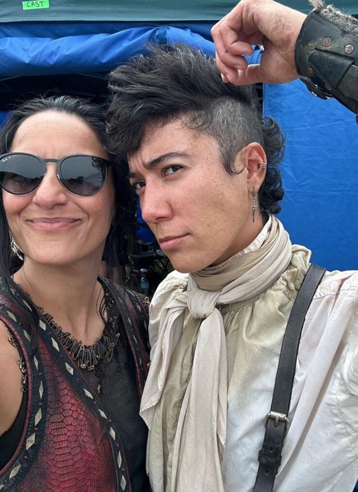 Madeleine Sami and Vico Ortiz behind the scenes of 'Our Flag Means Death' Season 2