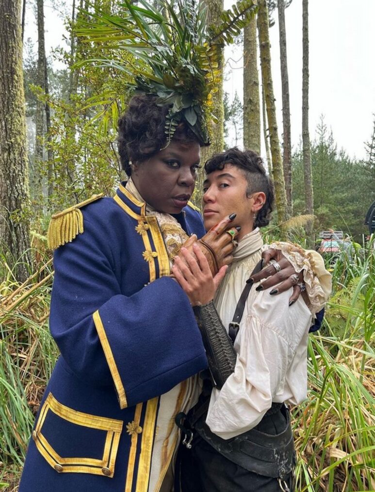Leslie Jones and Vico Ortiz behind the scenes of 'Our Flag Means Death' Season 2
