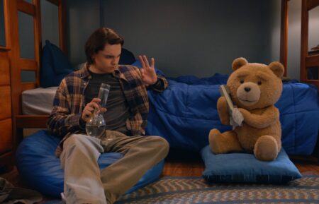 Max Burkholder and Seth MacFarlane in 'Ted'