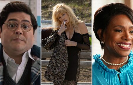 Harvey Guillen in 'What We Do In the Shadows' (L); Kelly Reilly in 'Yellowstone' (C); Sheryl Lee Ralph in 'Abbott Elementary' (R)