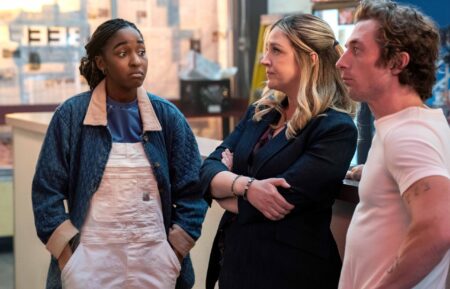 Ayo Edebiri, Abby Elliot, and Jeremy Allen White in 'The Bear'