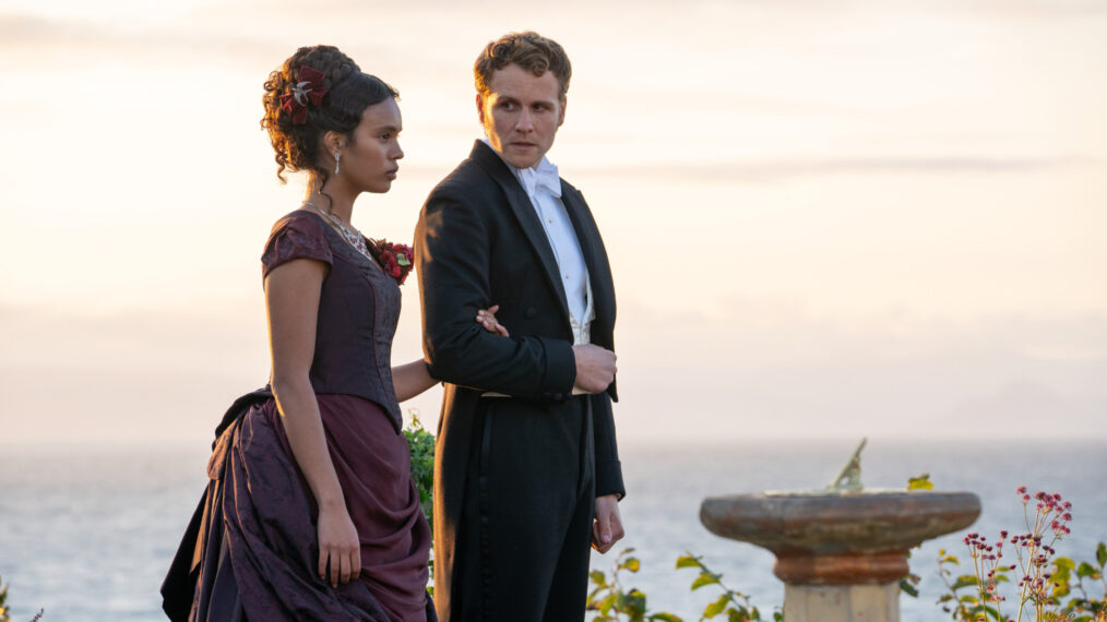 Alisha Boe as Conchita Closson and Josh Dylan as Lord Richard Marable in 'The Buccaneers'