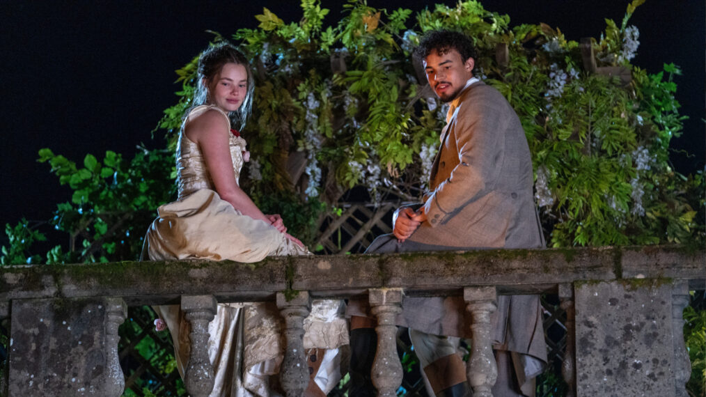 Kristine Frøseth as Nan St. George and Matthew Broome as Guy Thwarte in 'The Buccaneers'