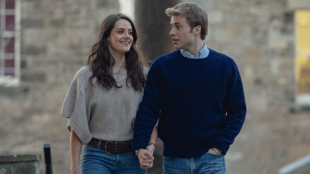 Meg Bellamy and Ed McVey as Kate Middleton and Prince William in 'The Crown' Season 6, Part 2