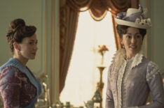 Carrie Coon as Bertha Russell, Kelley Curran as Turner/Mrs. Winterton in 'The Gilded Age' - Season 2, Episode 3