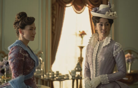 Carrie Coon as Bertha Russell, Kelley Curran as Turner/Mrs. Winterton in 'The Gilded Age' - Season 2, Episode 3